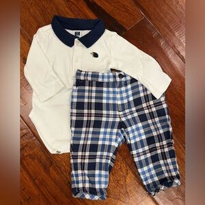 Janie and Jack White and Navy Baby Matching Set